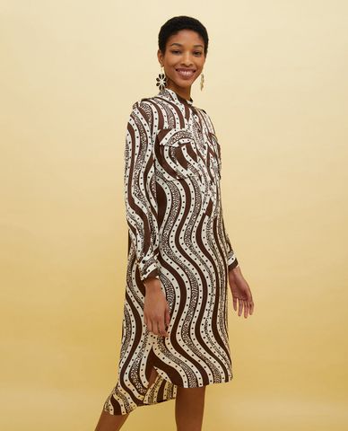  MAX&Co. - Đầm sơ mi midi cổ trụ tay dài hiện đại Debo 