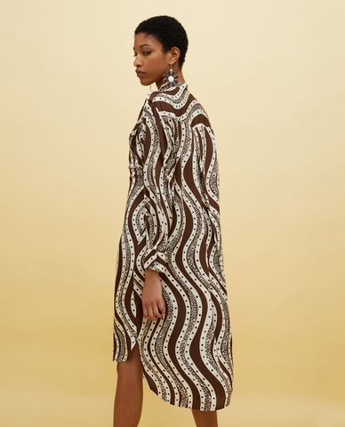  MAX&Co. - Đầm sơ mi midi cổ trụ tay dài hiện đại Debo 