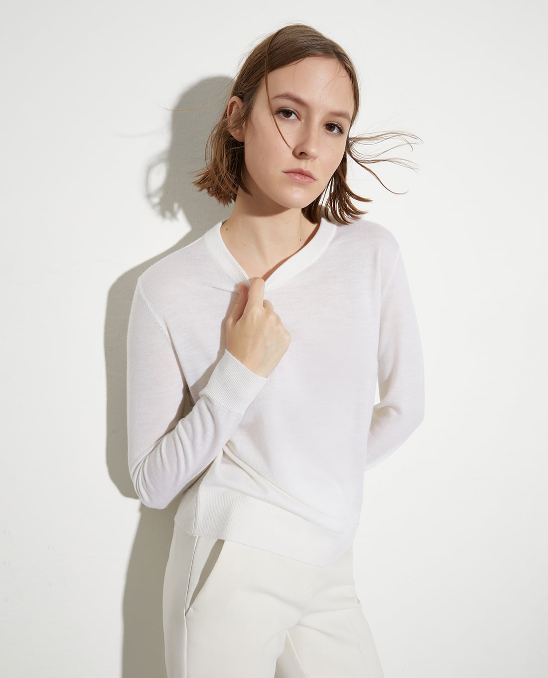 MAX&Co. - Áo dệt kim nữ cổ tròn tay dài Doberman