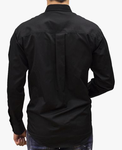  DSQUARED2 - Áo sơ mi nam cổ bẻ tay dài phối kẻ sọc thời trang 