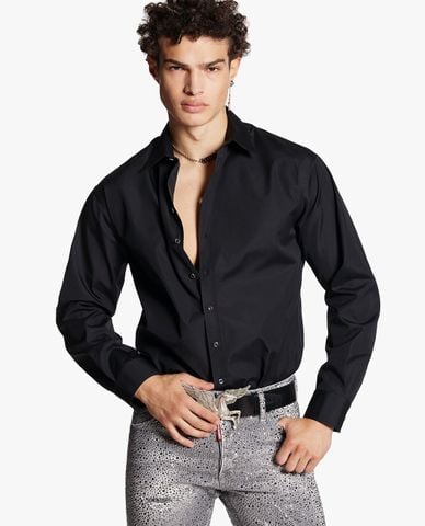  DSQUARED2 - Áo sơ mi nam cổ bẻ tay dài Dropped Shoulder 