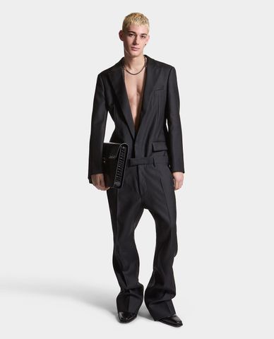  DSQUARED2 - Jumpsuits nam cổ xẻ tay dài phối thắt lưng Evening 