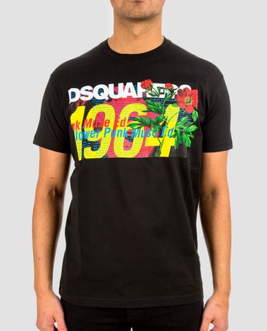  DSQUARED2 - Áo thun nam cổ tròn chữ Dsquared2 1964 
