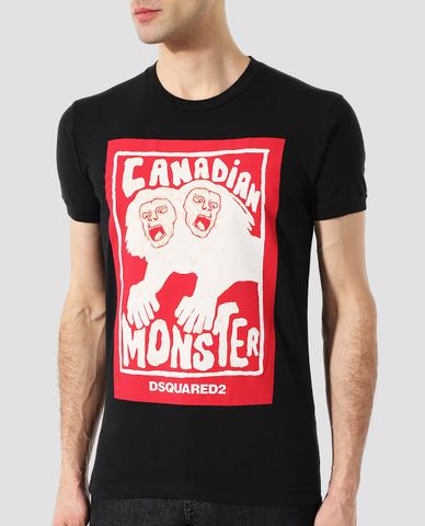  DSQUARED2 - Áo thun nam cổ tròn Canadian Monster 