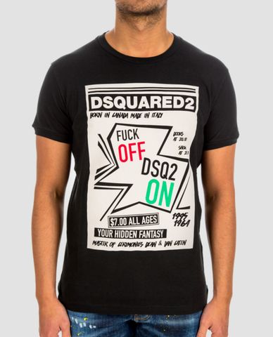  DSQUARED2 - Áo thun nam cổ tròn ngắn tay White Cotton 