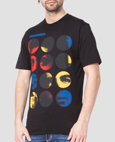  DSQUARED2 - Áo thun nam cổ tròn Stud Fit 