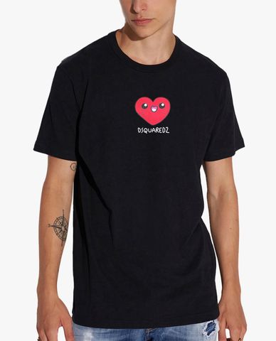  DSQUARED2 - Áo thun nam tay ngắn Red Heart 
