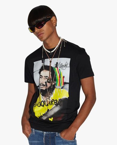  DSQUARED2 - Áo thun nam ngắn tay cổ tròn Printed 