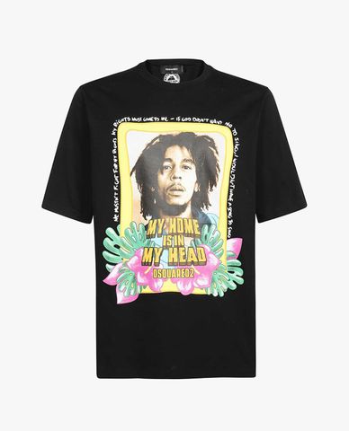  DSQUARED2 - Áo thun nam phom suông tay ngắn Printed 