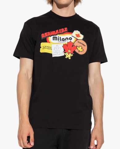  DSQUARED2 - Áo thun nam cổ tròn tay ngắn Cool 