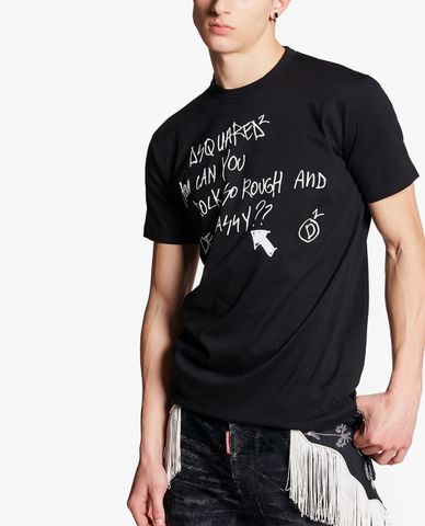  DSQUARED2 - Áo thun nam cổ tròn tay ngắn Cool 