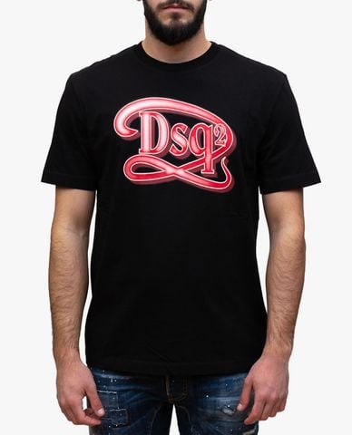  DSQUARED2 - Áo thun nam cổ tròn tay ngắn phối logo cách điệu độc đáo 
