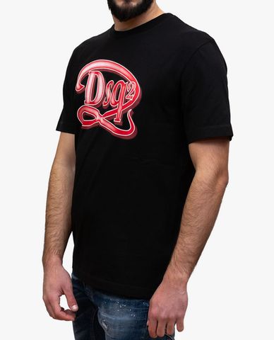  DSQUARED2 - Áo thun nam cổ tròn tay ngắn phối logo cách điệu độc đáo 
