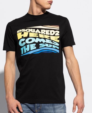  DSQUARED2 - Áo thun nam cổ tròn tay ngắn phối logo trẻ trung 