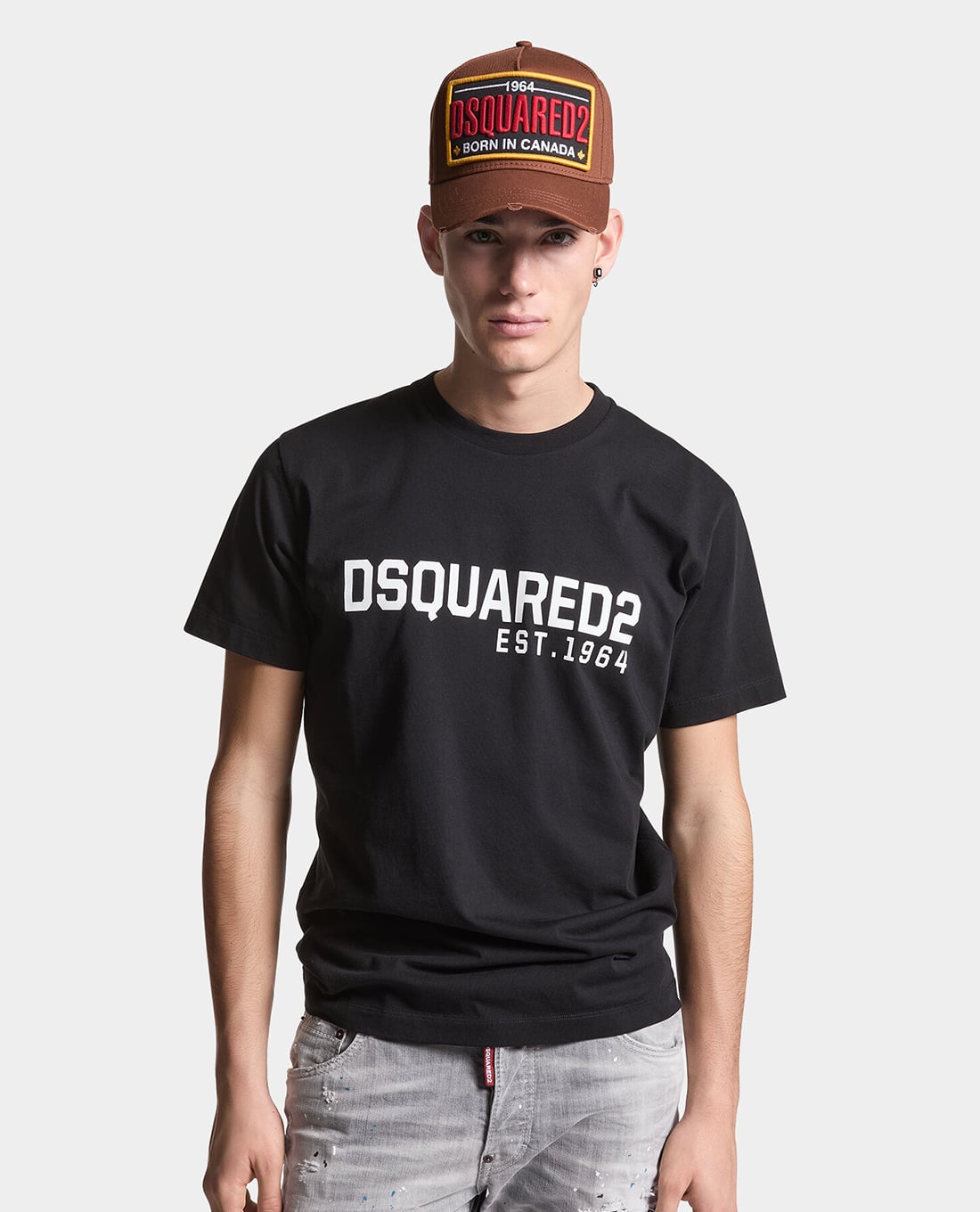 DSQUARED2 - Áo thun nam cổ tròn tay ngắn hiện đại 1964 Cool