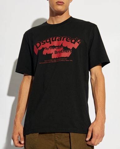  DSQUARED2 - Áo thun nam cổ tròn tay ngắn Logo-Print 