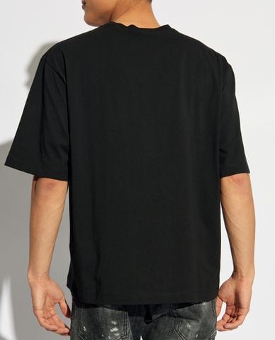  DSQUARED2 - Áo thun nam cổ tròn tay ngắn phối logo nổi bật 