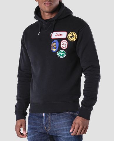  DSQUARED2 - Áo hoodie nam họa tiết huy hiệu 