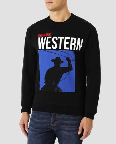  DSQUARED2 - Áo sweatshirt nam họa tiết Cowboy 