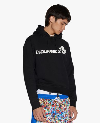  DSQUARED2 - Áo hoodie nam phom suông Logo Printed 