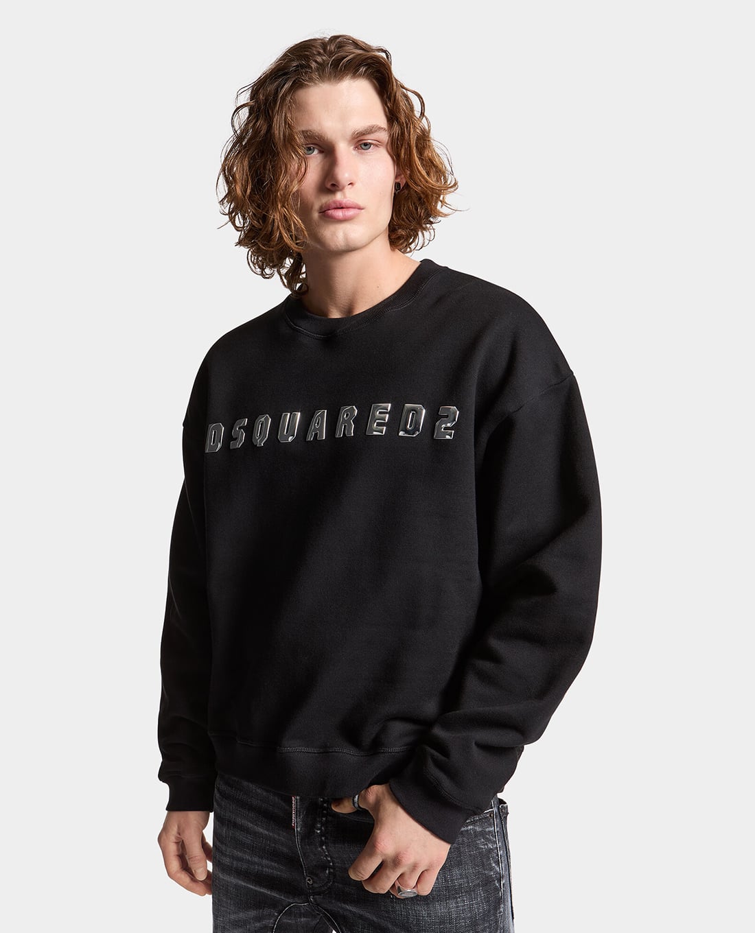 DSQUARED2 - Áo sweatshirt nam cổ tròn tay dài Brushed
