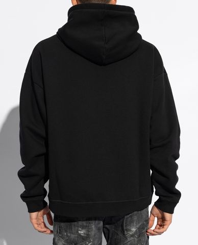  DSQUARED2 - Áo hoodie nam tay dài phom suông in logo cá tính 