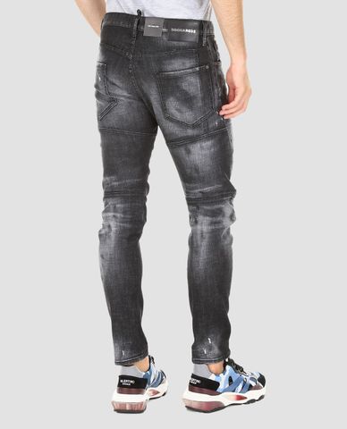  DSQUARED2 - Quần jeans nam slim fit Tidy Biker Black 