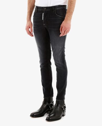  DSQUARED2 - Quần jeans nam phom skinny wash bạc thời trang Skater 