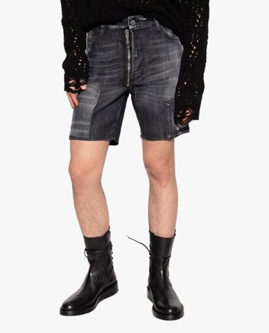  DSQUARED2 - Quần shorts jeans nam wash bạc Marine 