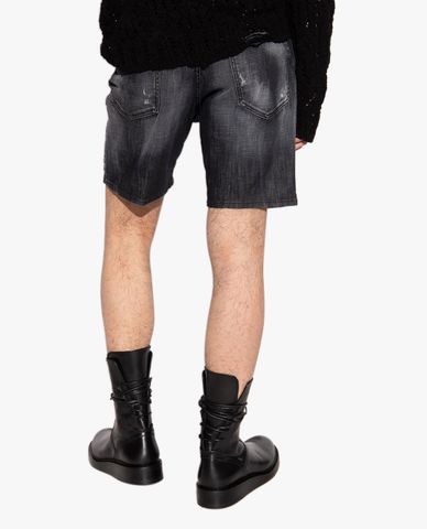  DSQUARED2 - Quần shorts jeans nam wash bạc Marine 