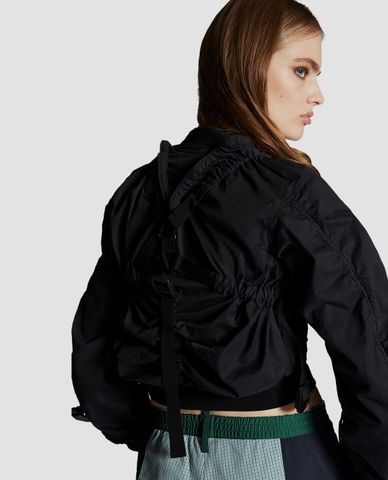  DSQUARED2 - Áo khoác nữ ngắn phối zip Parachute Bomber 
