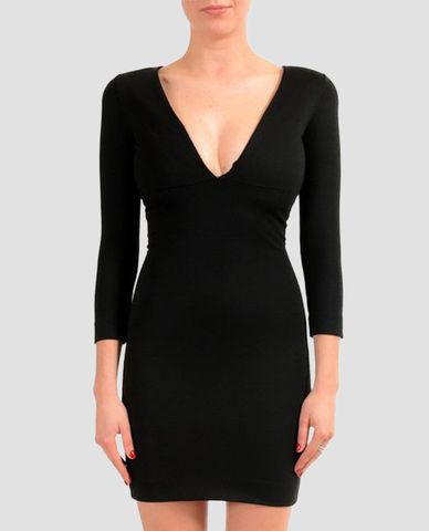  DSQUARED2 - Đầm mini cổ chữ V sâu tay lửng 