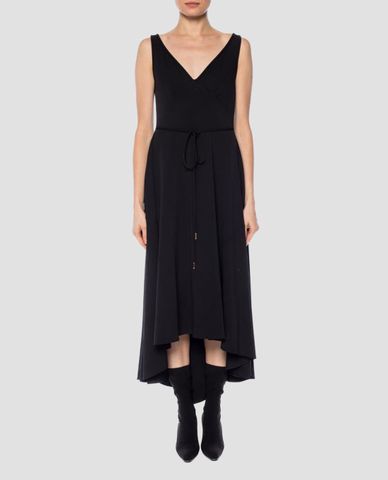  DSQUARED2 - Đầm midi sát nách cổ chữ V phối dây buộc nơ 