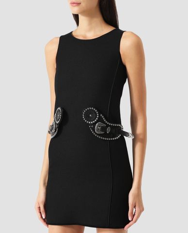  DSQUARED2 - Đầm mini sát nách cổ tròn phối dây eo Rodeo belted 