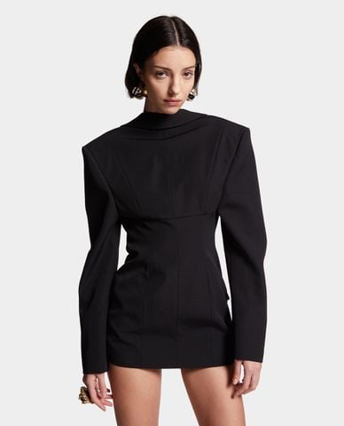  DSQUARED2 - Đầm mini tay dài hở lưng cách điệu Flipside 