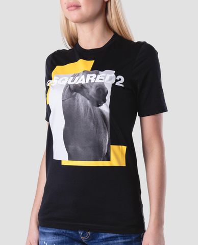  DSQUARED2 - Áo thun nữ tay ngắn cổ tròn Horse Print 