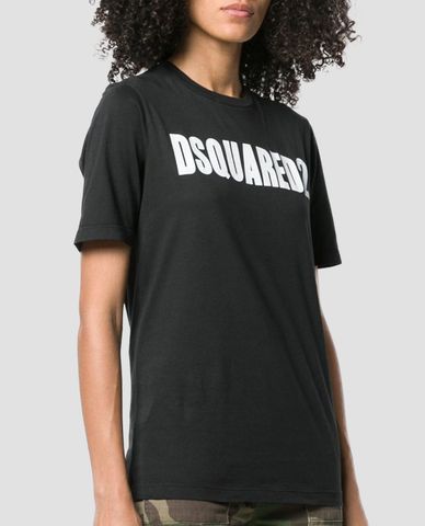  DSQUARED2 - Áo thun nữ cổ tròn chữ in Dsquared2 