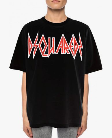  DSQUARED2 - Áo thun nữ ngắn tay cổ tròn phom suông thời trang 