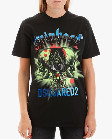 DSQUARED2 - Áo thun nữ ngắn tay cổ tròn Black Logo 