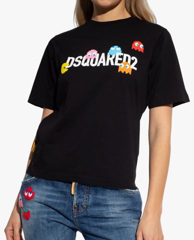  DSQUARED2 - Áo thun nữ cổ tròn tay ngắn hiện đại 