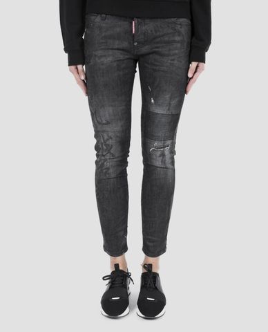  DSQUARED2 - Quần jeans nữ phom ôm hiệu ứng khói Cigarette 