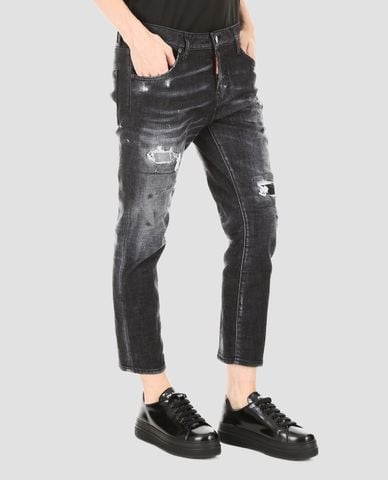  DSQUARED2 - Quần jeans nữ đen wash bạc Cool Girl 
