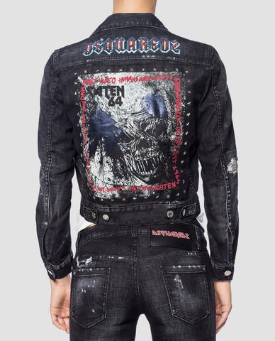  DSQUARED2 - Áo khoác nam denim phom lửng Caten 64 