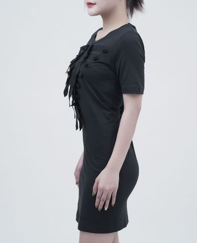  DSQUARED2 - Đầm mini tay ngắn cổ tròn Grosgrain 