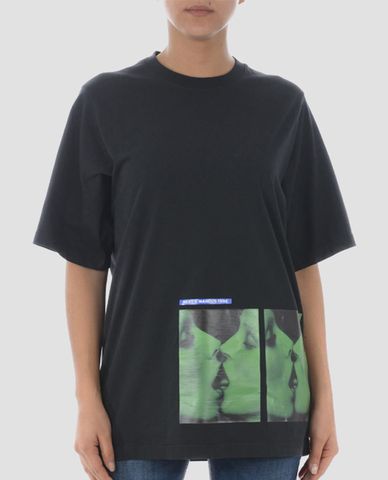  DSQUARED2 - Áo thun nữ cổ tròn in hình Mert & Marcus x Dsquared2 