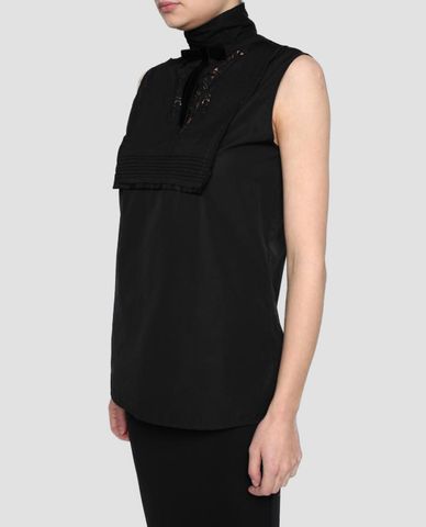  DSQUARED2 - Áo kiểu nữ sát nách cổ cao phối nơ buộc 