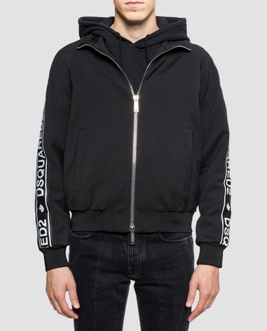  DSQUARED2 - Áo khoác nam cổ cao Black Bomber 