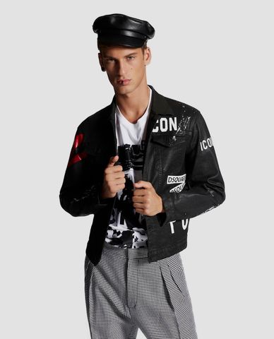  DSQUARED2 - Áo khoác nam cổ gập Icon 
