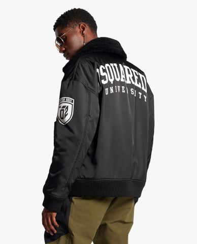  DSQUARED2 - Áo khoác bomber nam cổ bẻ tay dài Cyprus 