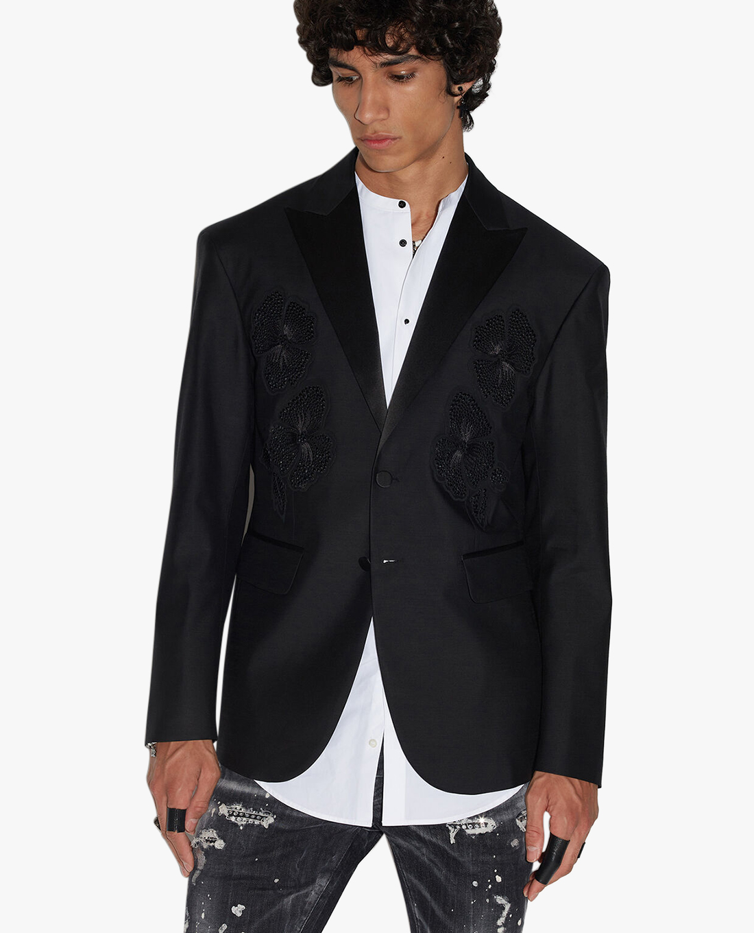DSQUARED2 - Áo blazer nam tay dài Goth Flower Peak